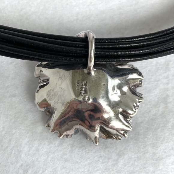 VTG Bat-Ami Sterling Silver 3 Dimensional Electroform Flower Pendant Necklace - Picture 7 of 16